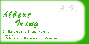 albert iring business card